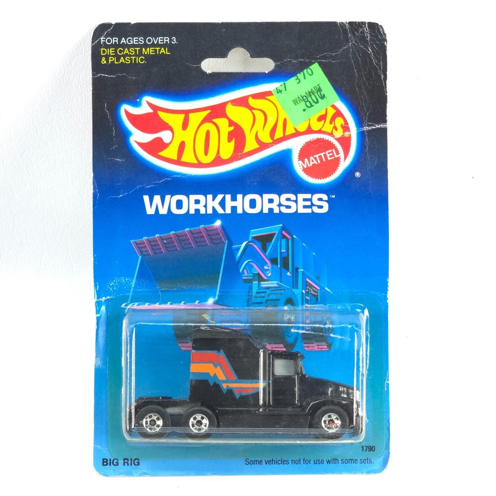 Hot Wheels Big Rig Workhorses 1988 Diecast BW Wheels VTG MOC Black 80s 1790
